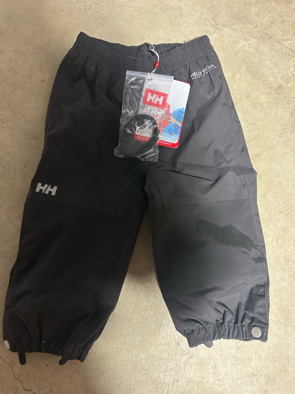 Helly Hansen Kids Black Waterproof Pants with Reflective Logo